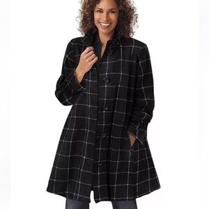 Woman Within Fleece Funnel Neck Swing Coat​